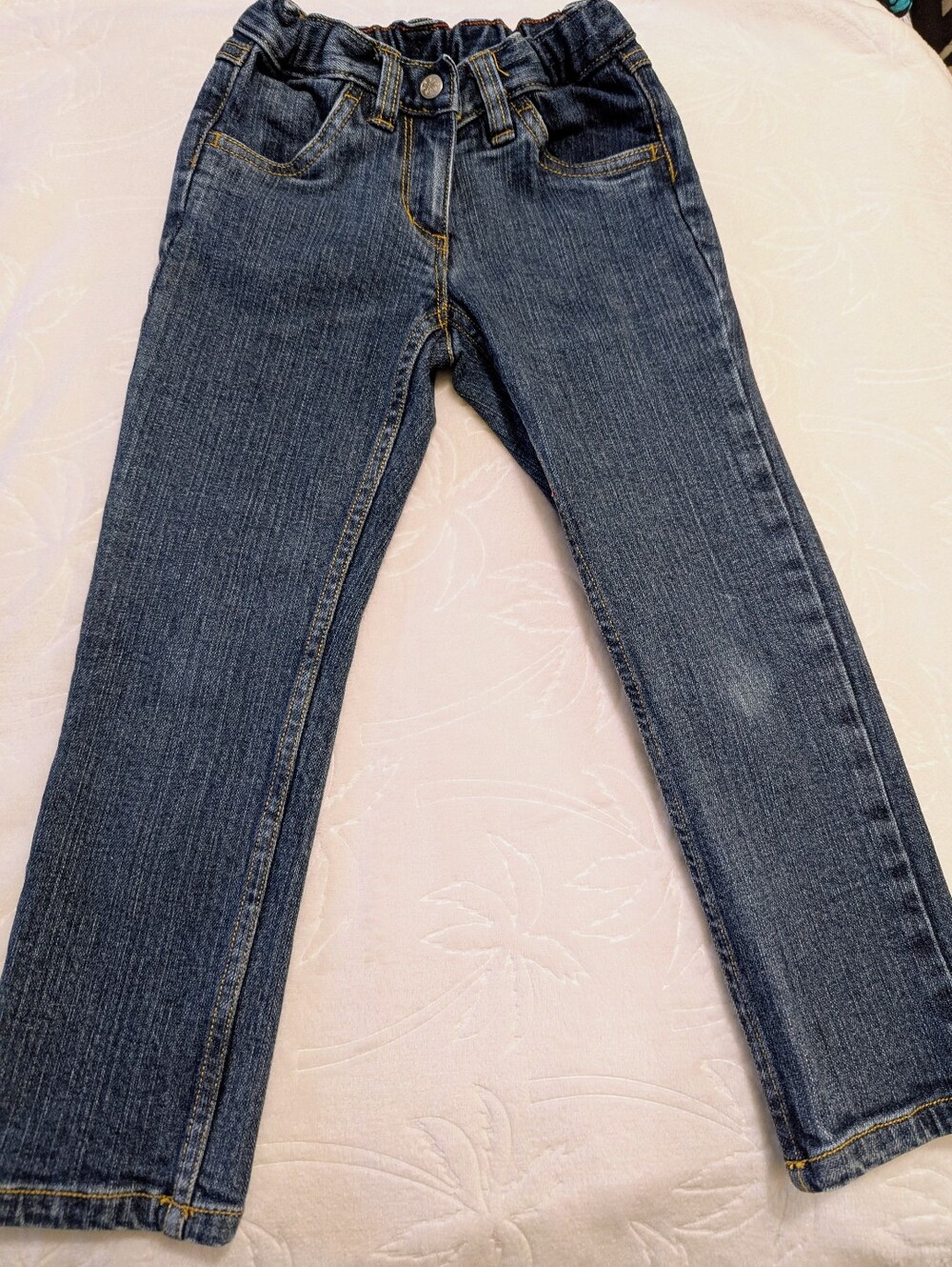 Hanna Anderson Paperbag Elastic Waist Blue Jeans Size 5